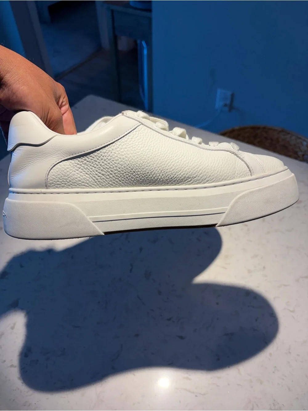 Tory Burch Cream Leather Platform Sneakers